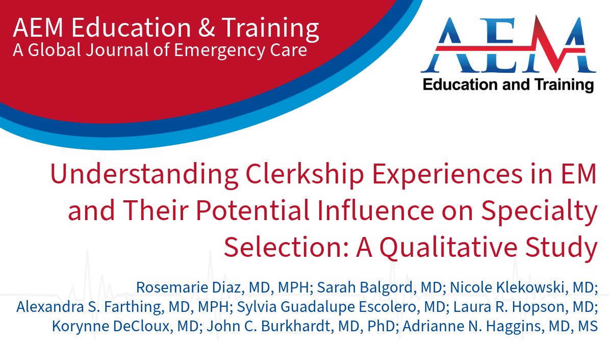How do clinical experiences and perceptions of #EmergencyMedicine influence specialty selection by medical students (particularly women)? Read now: ow.ly/xwVX50QGaLW