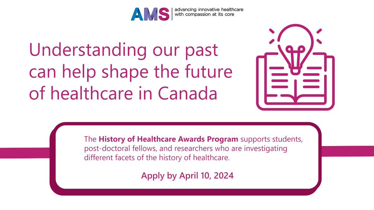 Medical and social histories of illnesses can inform current practices and how to address social determinants of health and stigma. Are you researching history of healthcare, disease, or medicine? Apply for the 2024 History of Healthcare Awards Program! buff.ly/3NpZMQg