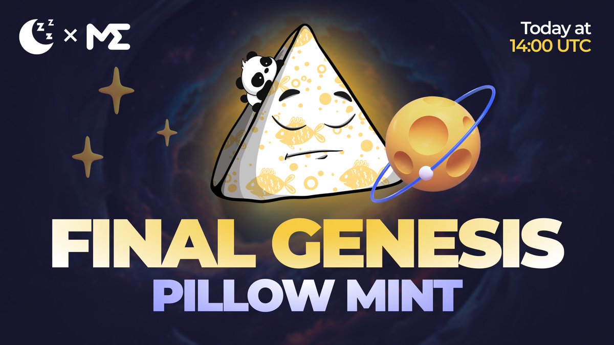 😍Attention Sleepyheads!😱 🛌Our Final Pillow Genesis Mint event is just 1 hour away on @MagicEden launchpad! Get ready to secure your piece of history in this iconic event!💤 Link👇 magiceden.io/launchpad/poly…