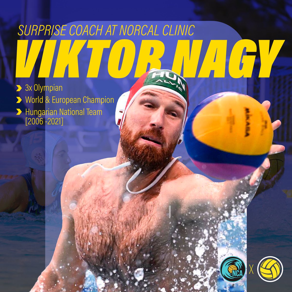 📣 NorCal Clinic - BIG NEWS! 🇭🇺🔝 Viktor Nagy, the 3x Olympic, World, and European Champ goalie from Hungary, joins our clinic in Los Altos (CA) from April 8-11! Last chance to register! 📩 biwpa.com/usa-clinics