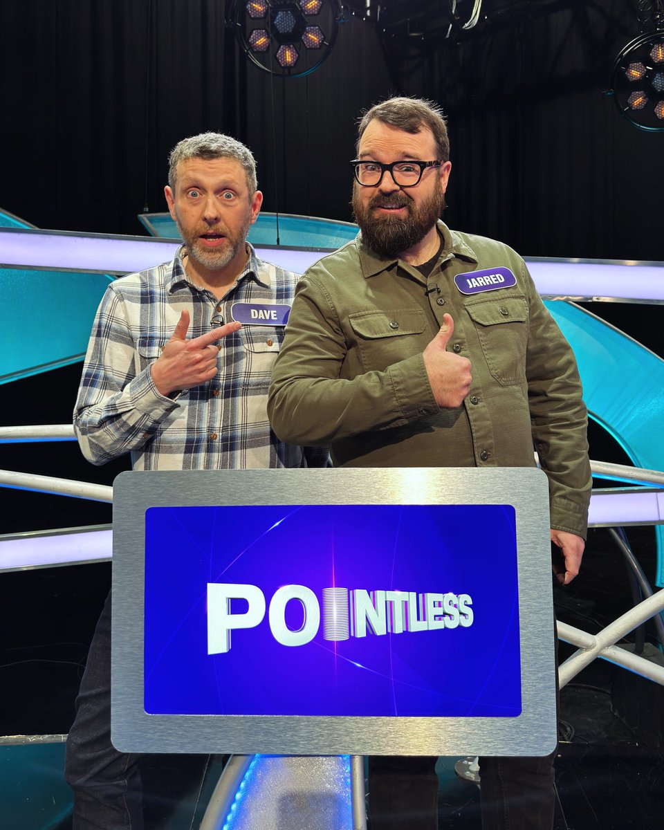 I’m on Pointless tomorrow night alongside the spiffing @jarredchristmas 7.45 on BBC1, I believe.