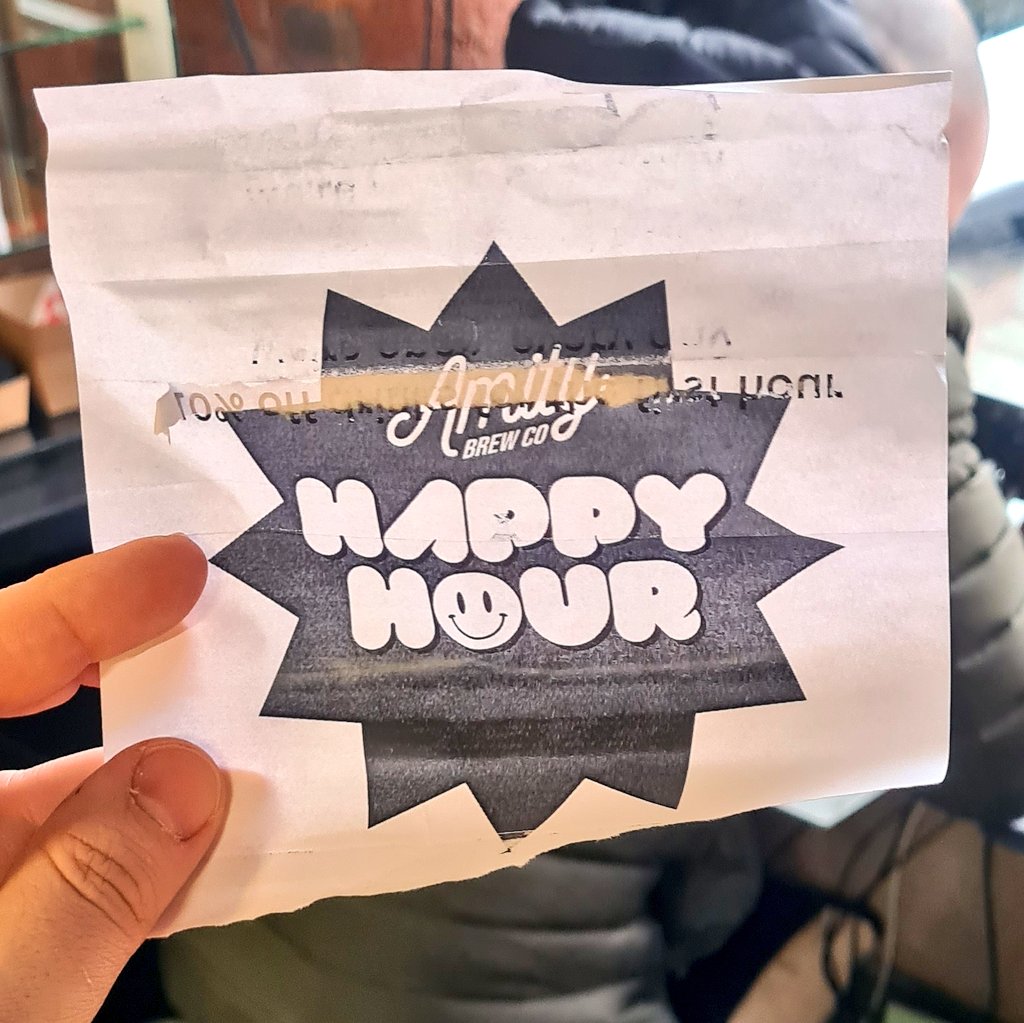 Our Happy Hour discount is so hot, it broke our printer! 10% off all drinks during the first hour we're open, EVERY DAY! And yes, you can stack it with your Famity and Mill Worker discount cards... catch us today between 4-5pm for that sweet sweet discount!