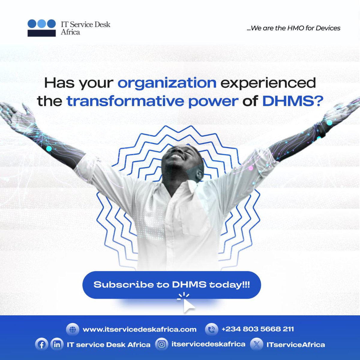 DHMS is Africa’s first subscription-based service that ensures your laptop and desktop devices stay healthy and operate seamlessly.

Sign up for free!

dhms.itservicedeskafrica.com/signup/

#FreeSignup #DHMS #ITSA