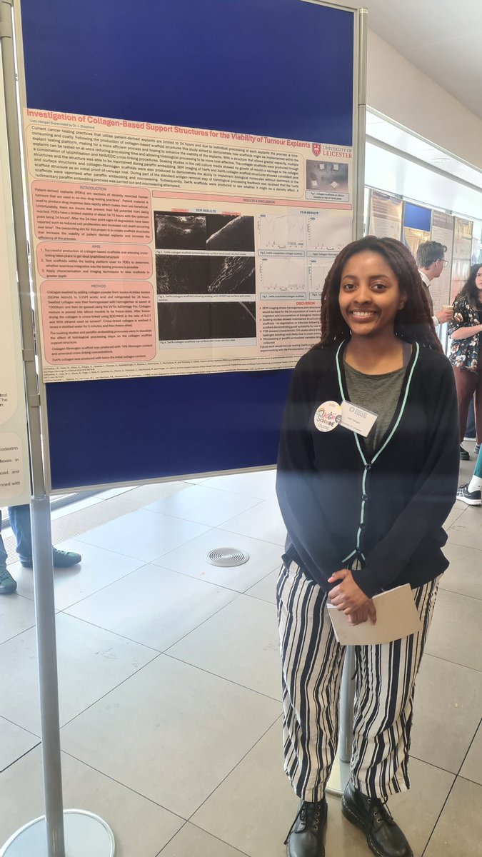 Our 4th year Natural Sciences students,  Naomi and Uatii, presenting their research project posters at the @SocNatSci student conference. @uniofleicester #citizensofchange #NatSci #ResearchInspiredEducation