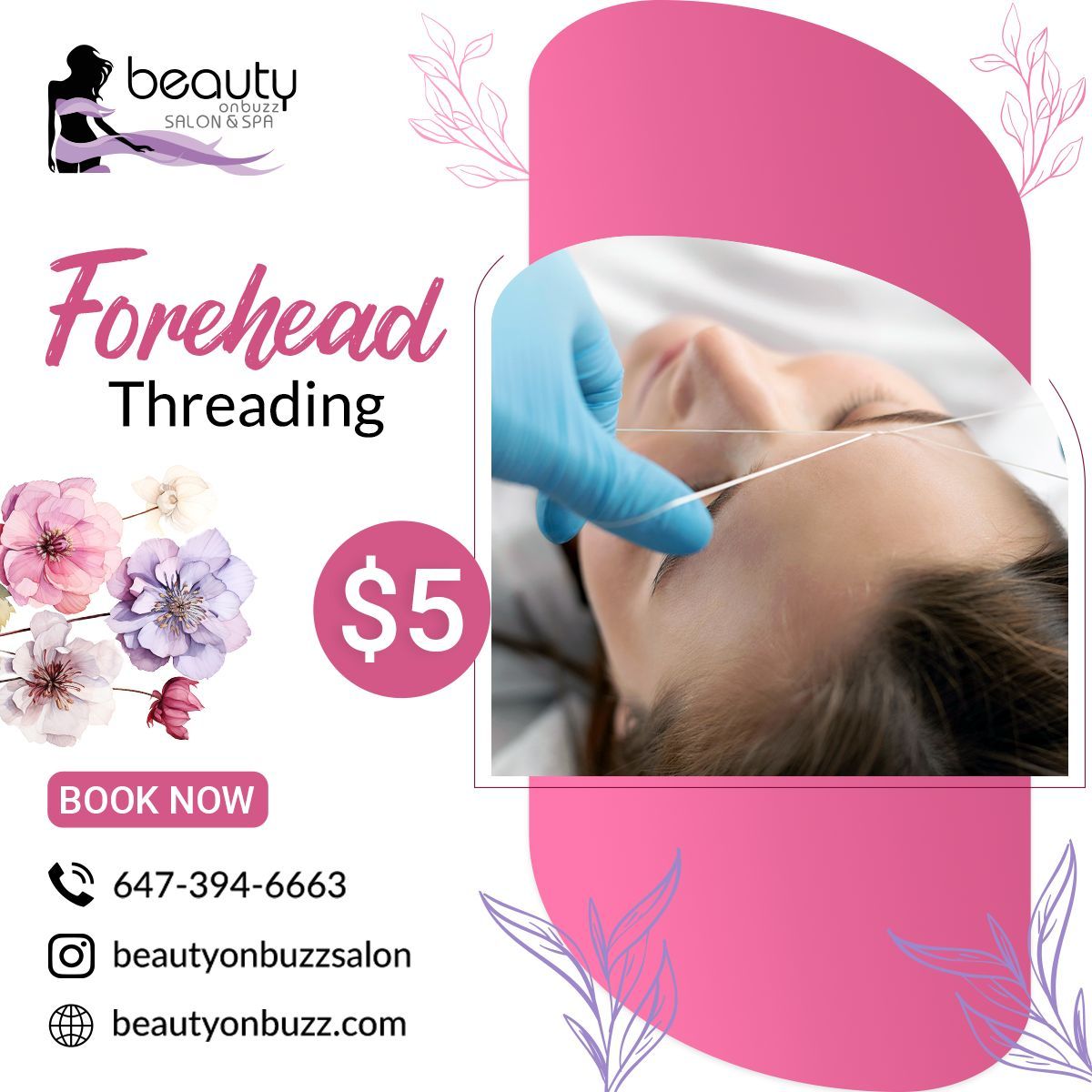 beautyonbuzz's tweet image. Define elegance with our Forehead Threading service at BeautyOnBuzz Salon!
Enhance your beauty with precision. Book your appointment now! 💆‍♀️🌸 
.
Visit: buff.ly/3oY1ZtG
Call: 647-394-6663
Location: buff.ly/3PmjXkf
.
#BeautyOnBuzz #ForeheadThreading #DefineElegance