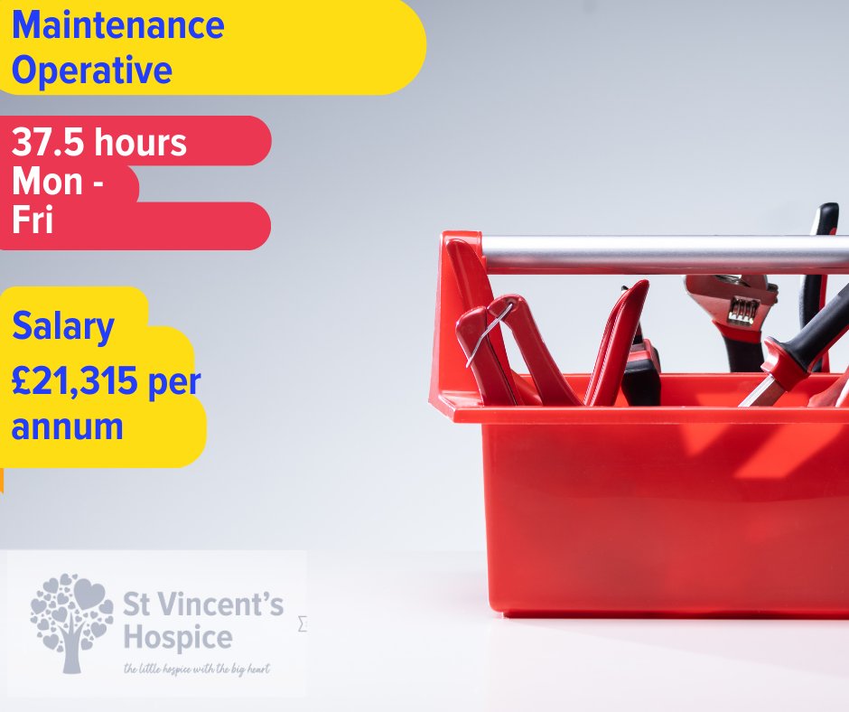 🎉Join our Maintenance Team 🛠️ to help provide & maintain a safe environment for our patients & families.🎉 Visit 👉stvincentshospice.org/job_vacancies/… #TheLittleHospiceWithTheBigHeart💙 # Hiring #Maintenance #palliativecare