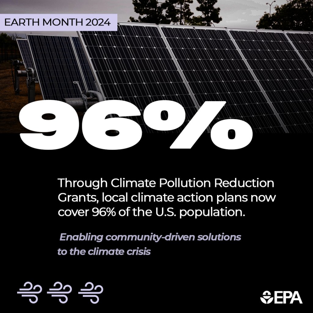 Earth Day 🌎, every day, across the USA! Local climate action plans now cover 96% of the U.S. population. Plans support strategies to reduce pollution, address environmental justice concerns, and build a clean energy future. 🔗Find your local plan at: epa.gov/inflation-redu…