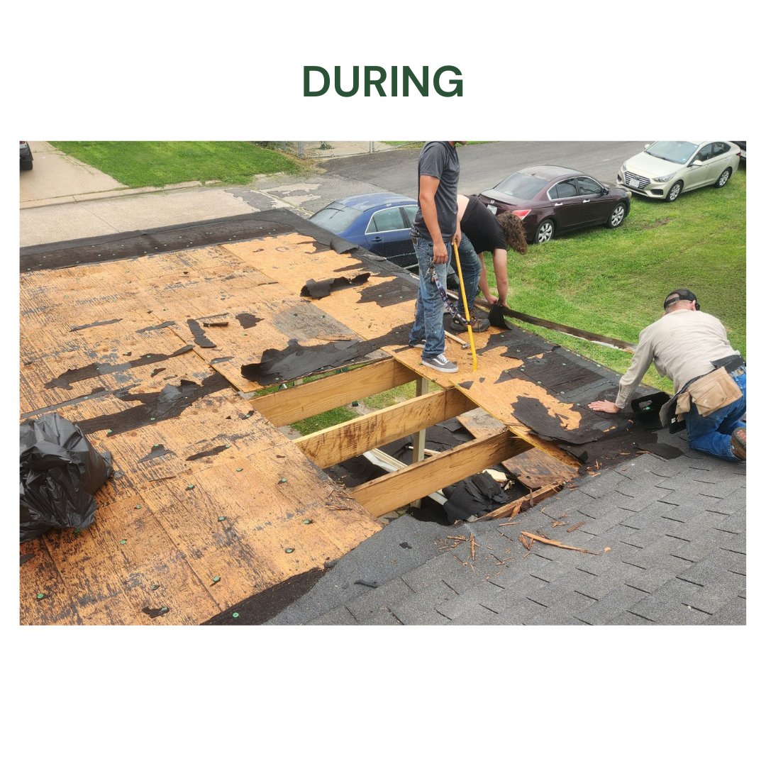 From start to finish, witness the transformation of your roof! 🏠 Experience the journey with us – from demolition to perfection. Contact us today to start your roofing project!