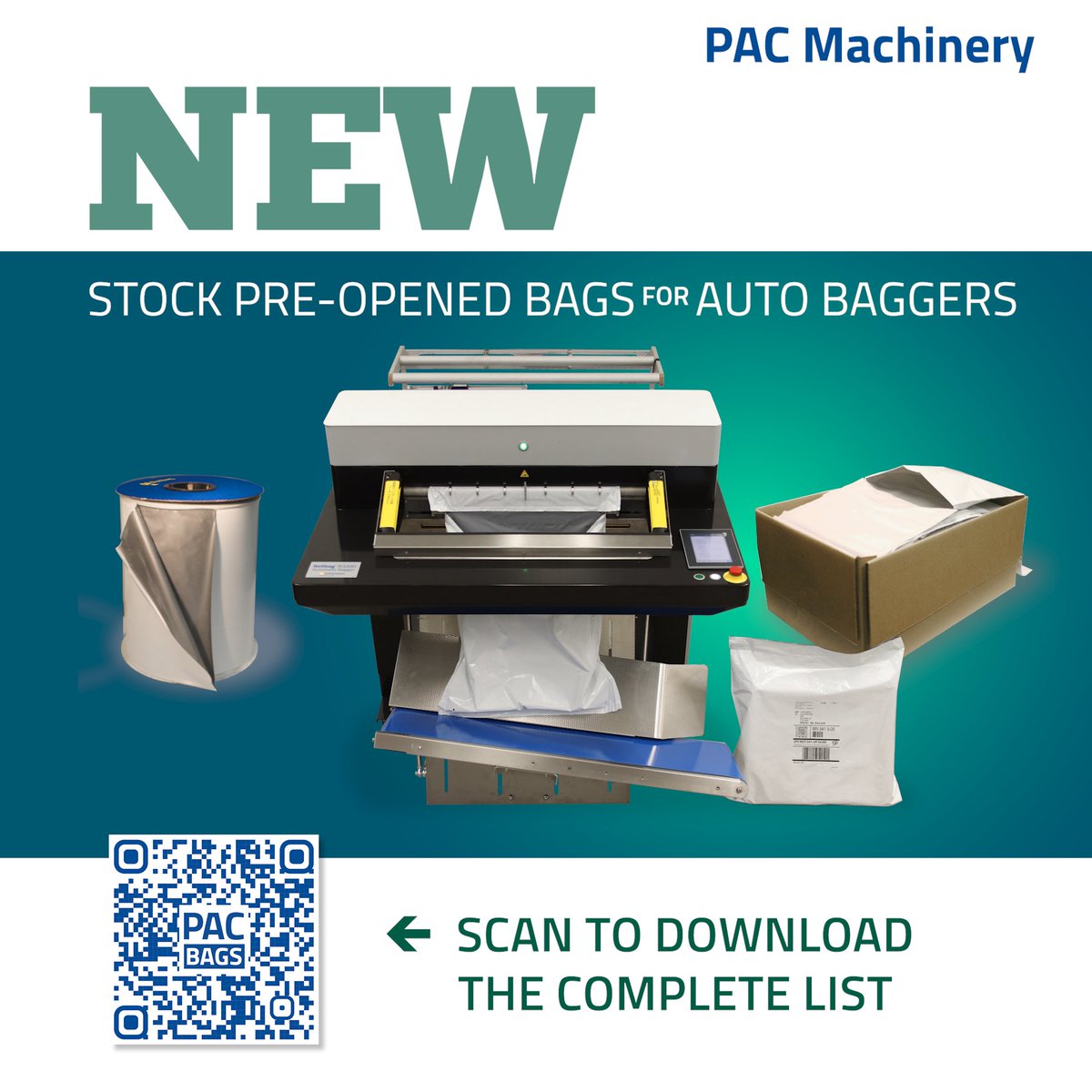 Pac_Machinery's tweet image. NEW downloadable list of our stock rollbags for any brand of #automaticbagger #bagger mailchi.mp/pacmachinery/n… #sustainablepackaging #packaging