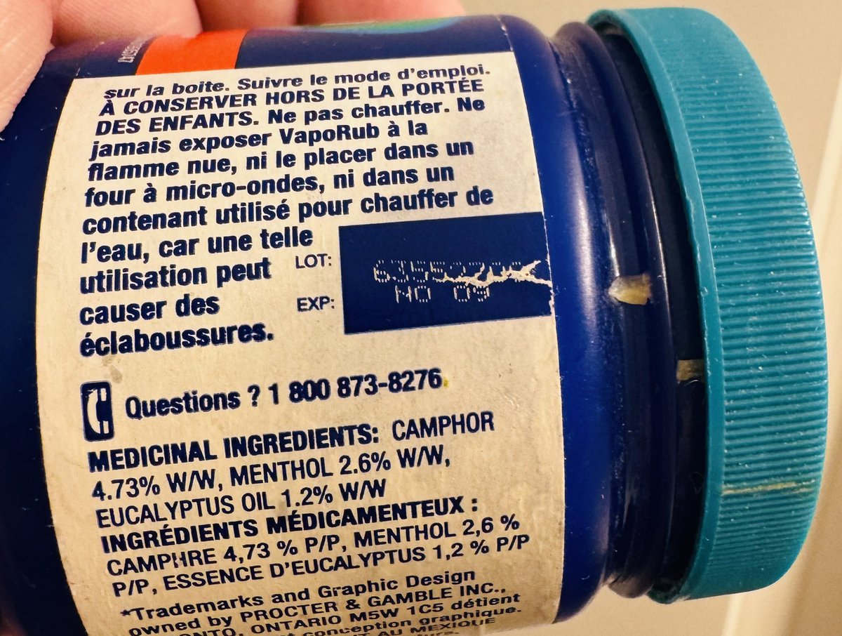 Used some Vicks vaporub today - noticed that the bottle I've been (slowly) using expired 15 years ago
