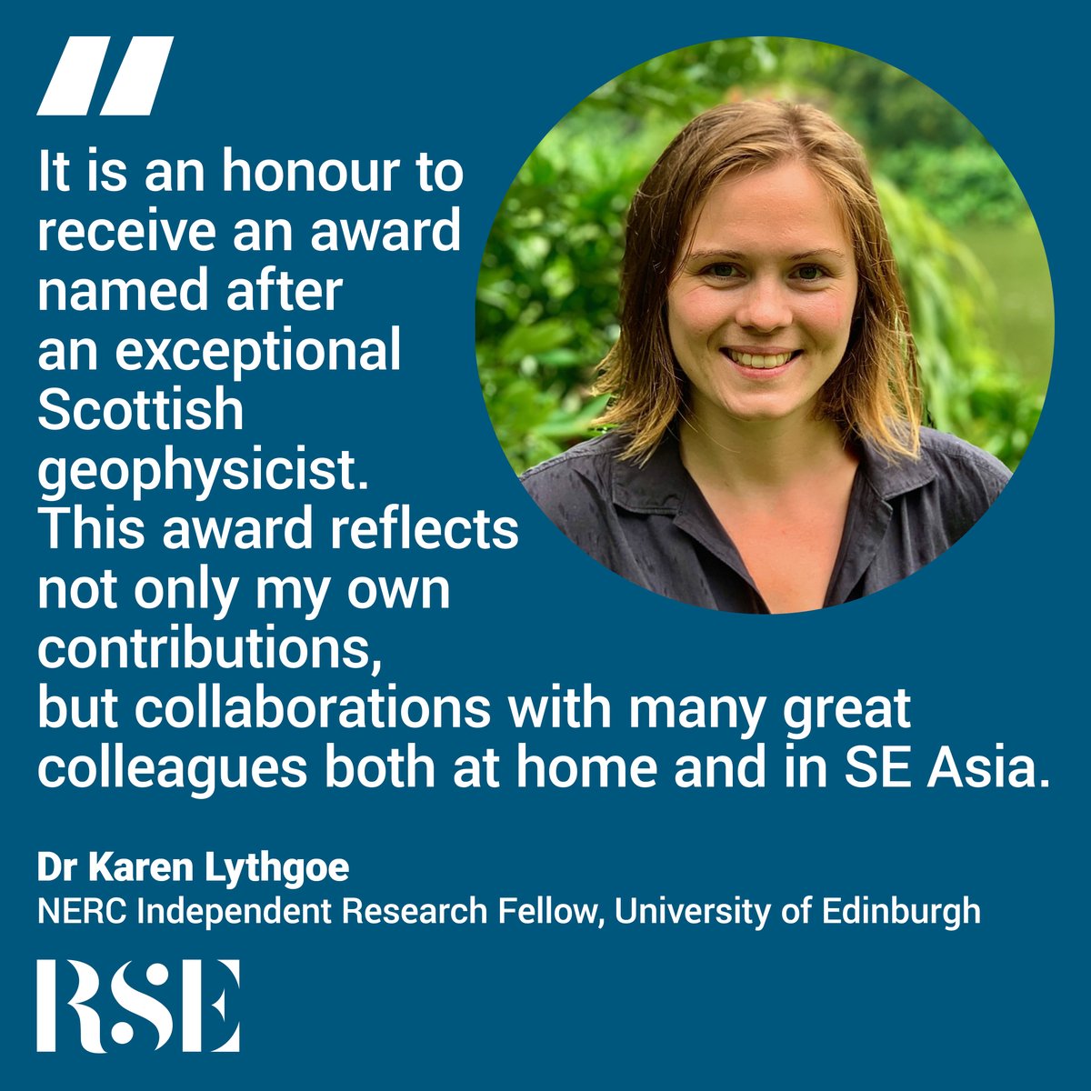 🎖️ The RSE ROSEMARY HUTTON MEDAL goes to Dr Karen Lythgoe, @NERCscience Research Fellow @GeosciencesEd for her contributions to the understanding of Earth structure and processes on multiple scales with novel, dense, high-resolution seismometer arrays 👏 rse.org.uk/2024-rse-medal…