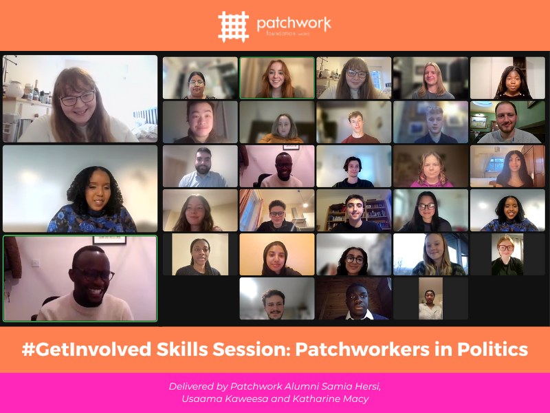 'Patchworkers in Politics' saw Alumni share their experiences of standing for election. We discussed party processes, the value of mentors and Patchwork, and hopefully inspired some future politicians! Want to #GetInvolved in politics? Sign up now: patchworkfoundation.org.uk/our-work/get-i…