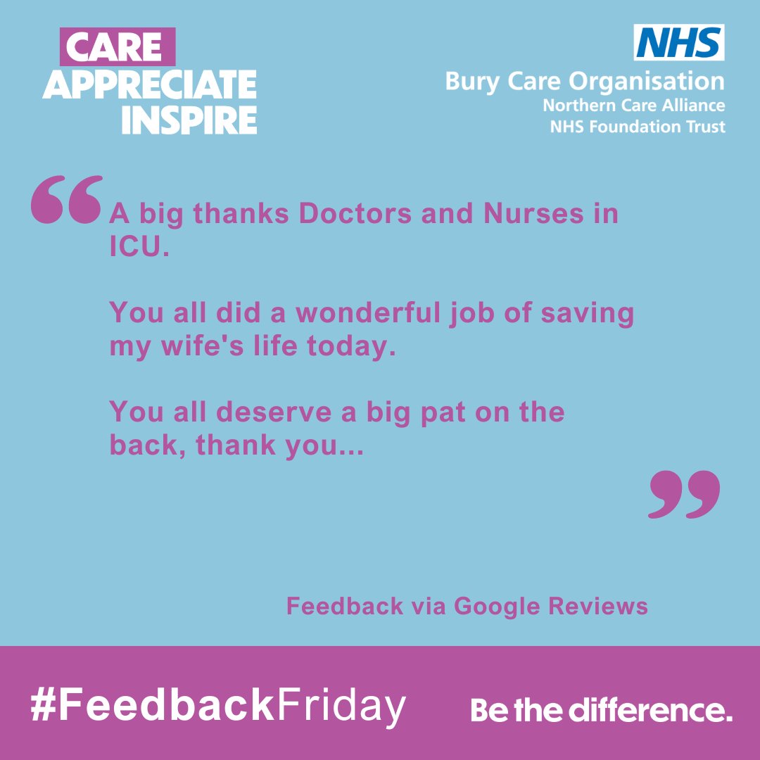 ❤️ Special recognition for compassionate care delivered in our Intensive Care Unit this #FeedbackFriday. Thank you to our colleagues for the differences you make every single day. #PatientExperience