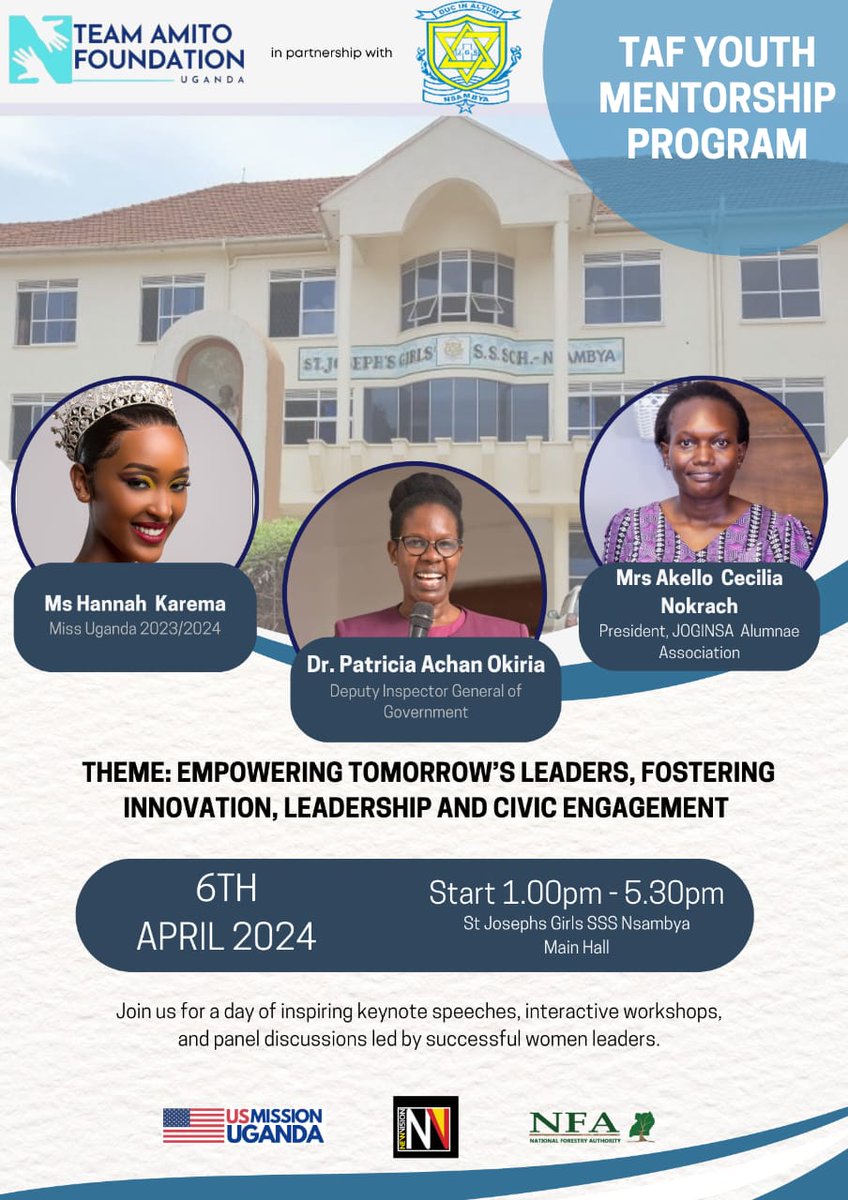 If you enjoy the innovation, leadership, and civic space, join @HannahKarema , Mrs Akello Cellia and I tomorrow for a ground breaking day 🎊.
📌A special invite goes out to my girls