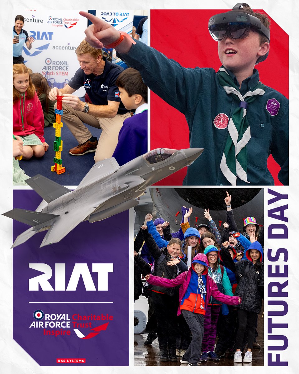 We're thrilled to extend an exclusive invite to RIAT's Futures Day on Friday 19th July 🤗 Futures Day allows groups of under 18s, and adults accompanying to go to RIAT for free! To apply, click here: airtattoo.com/futures-day-in… #RIAT #RIAT2024