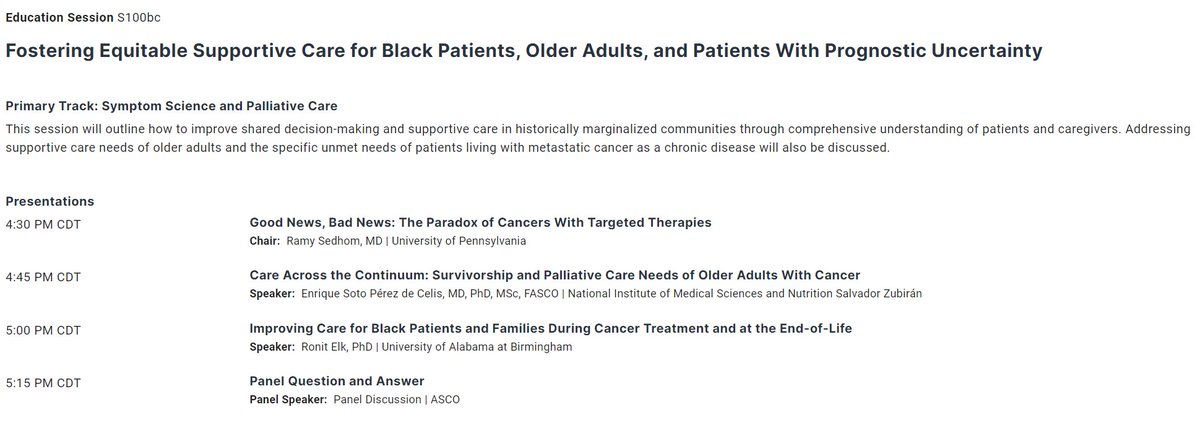 Fernando Diaz, MD (@fernandodiazmd1) on Twitter photo This is a session I'm very much looking forward to at #ASCO2024!
<a href="/roneetE/">Ronit Elk, PhD, FAAHPM. @RoneetE</a> <a href="/ramsedhom/">Ramy Sedhom, MD, FASCO</a> <a href="/EnriqueSoto8/">Enrique Soto</a> <a href="/GeriOncCoP/">ASCO GeriOncCoP</a> <a href="/myCARG/">Cancer and Aging Research Group (CARG) #GeriOnc</a> <a href="/SIOGorg/">SIOG</a> <a href="/ASCOTECAG/">ASCO TECAG</a>
To Provide Quality Cancer Care, Clinicians Must Appreciate the People Living With the Disease | ASCO Daily News dailynews.ascopubs.org/do/provide-qua… This is a session I'm very much looking forward to at #ASCO2024!
<a href="/roneetE/">Ronit Elk, PhD, FAAHPM. @RoneetE</a> <a href="/ramsedhom/">Ramy Sedhom, MD, FASCO</a> <a href="/EnriqueSoto8/">Enrique Soto</a> <a href="/GeriOncCoP/">ASCO GeriOncCoP</a> <a href="/myCARG/">Cancer and Aging Research Group (CARG) #GeriOnc</a> <a href="/SIOGorg/">SIOG</a> <a href="/ASCOTECAG/">ASCO TECAG</a>
To Provide Quality Cancer Care, Clinicians Must Appreciate the People Living With the Disease | ASCO Daily News dailynews.ascopubs.org/do/provide-qua…