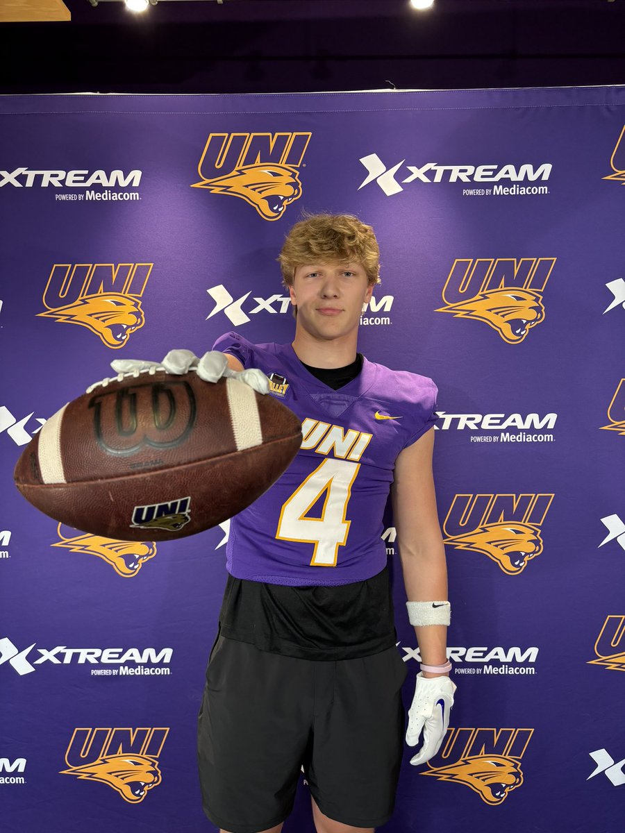 Had a great experience at UNI today! Appreciate the coaching staff for having me out and can’t wait to be back! <a href="/CoachTMeyer21/">Tucker Meyer</a> <a href="/coachricknelson/">Rick Nelson</a> <a href="/UNIFootball/">UNI Football</a>