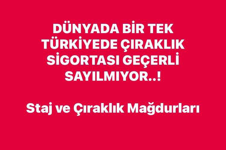 @CirakStajFED Çağımıza,ülkemize yakışan,insan emeğini öncelik alan bir yasa istiyoruz.Hakkımız olan ilk işe girişimiz sigorta giriş tarihimiz olmalıdır. @RTErdogan @eczozgurozel @dbdevletbahceli @ErbakanFatih @ekrem_imamoglu @isikhanvedat Devlet Mağdur Etmez #StajÇıraklıkSgkBaşlangıcıOlsun