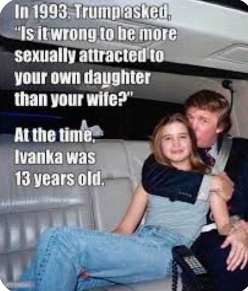 If you wouldn’t trust Donald Trump with your daughter or his why would you trust him with your country?! Don’t! He’s a PIG! 🐽🐽🐽 @HouseGOP @SenateGOP @SpeakerJohnson @IvankaTrump @freedomcaucus @NAEvangelicals