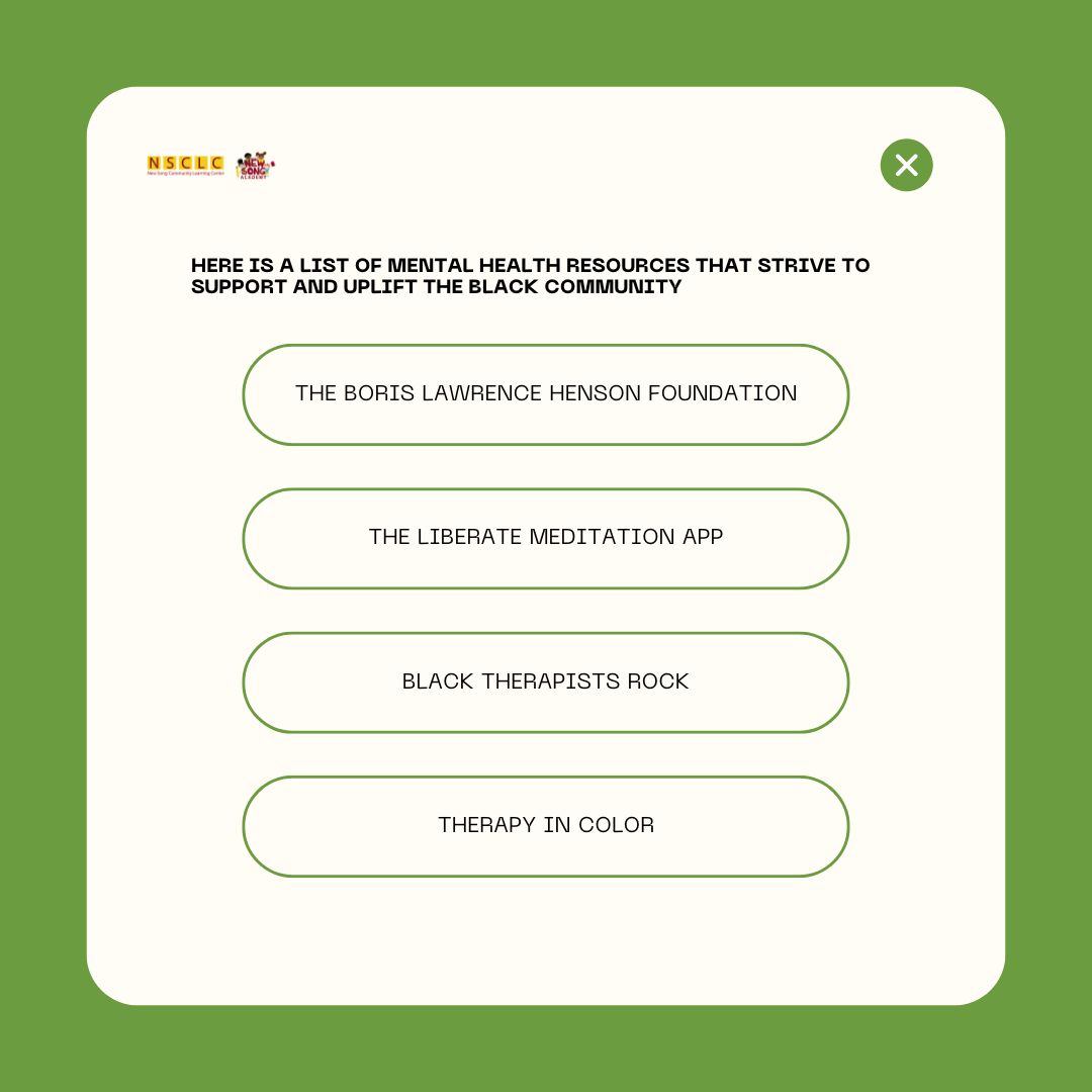 🗣️💡 Raising awareness about Black mental health is vital. We prioritize mental wellness at New Song Academy, fostering healing and support. Let's end the stigma and build a culture of understanding! #NewSongStrong #BlackMentalHealth #EndTheStigma