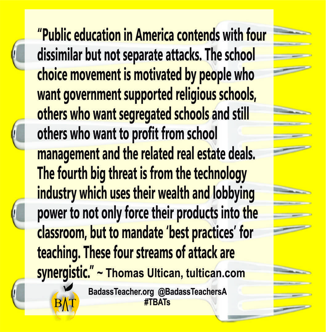 Let's take their 'forks' away and support Public Schools. #SayNoToVouchers #SayNoToCharters #SchoolChoiceIsNoChoice @Network4pubEd @NPEaction @tultican @piper4missouri #PublicSchoolStrong