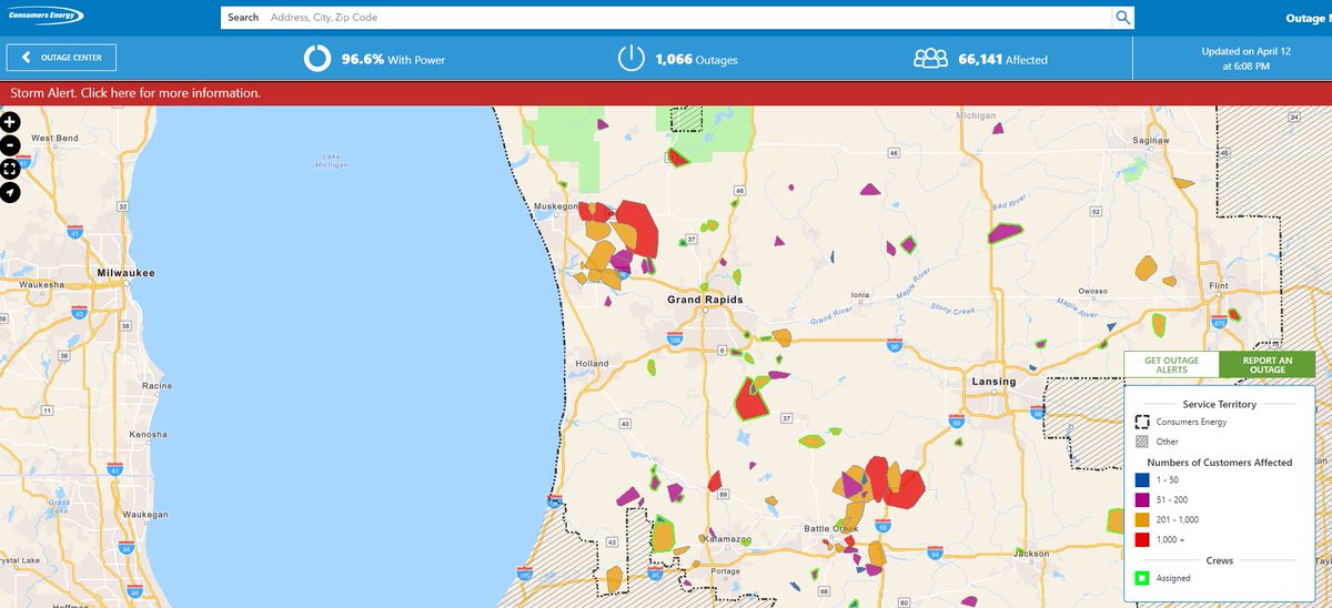 Wow. 66,144 customers are currently dealing with a power outage. Most won't see their power restored until tomorrow! Please send us any reports and pictures of damage, downed trees, or downed lines along with the location and time.