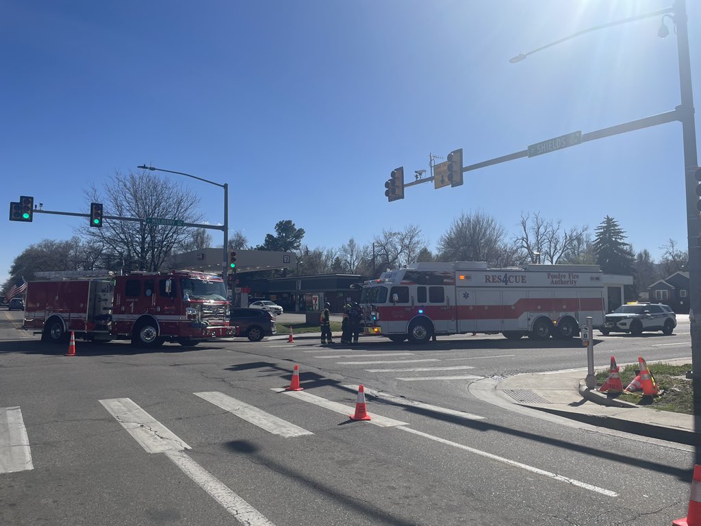FCPolice's tweet photo. Traffic is being diverted from the intersection of Mulberry St and Shields St as we investigate a crash. Alt route advised. We will advise when the roadway is clear. #FCtrip https://t.co/0FXbzXs0l0