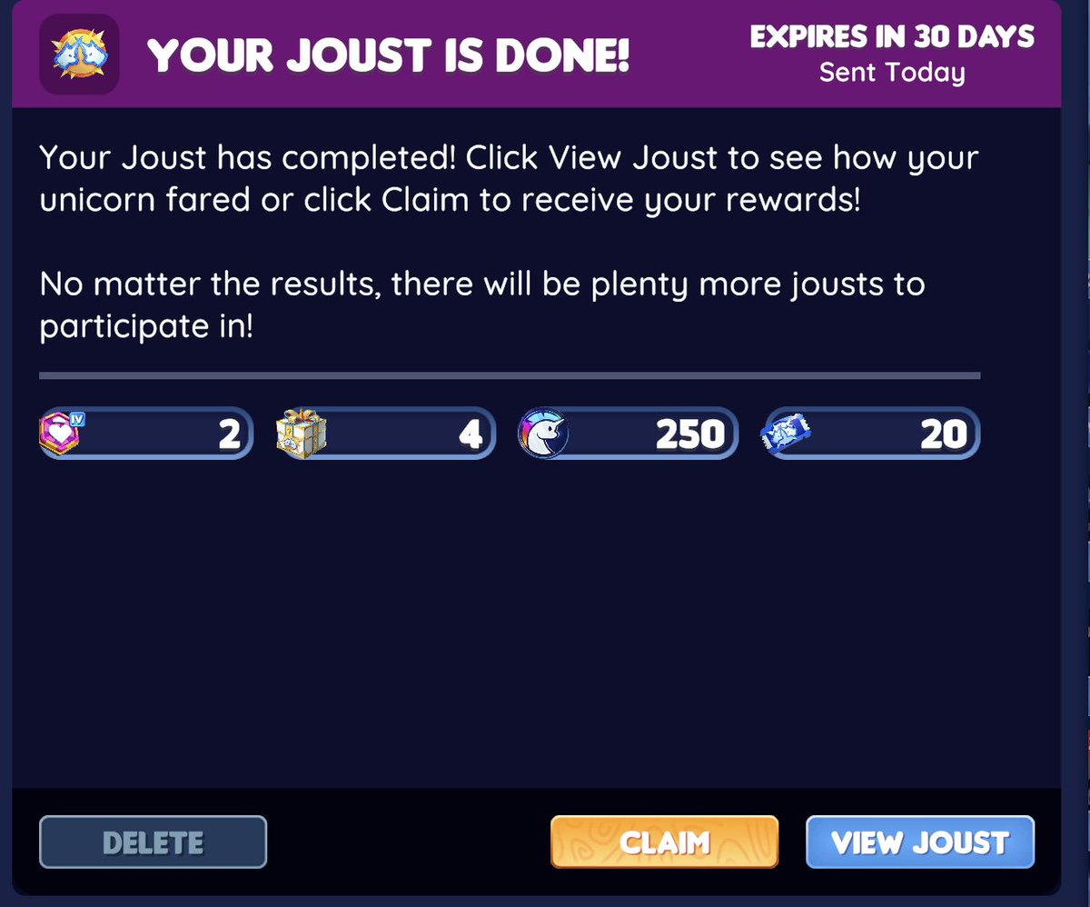 Just won my first ever gold Joust!