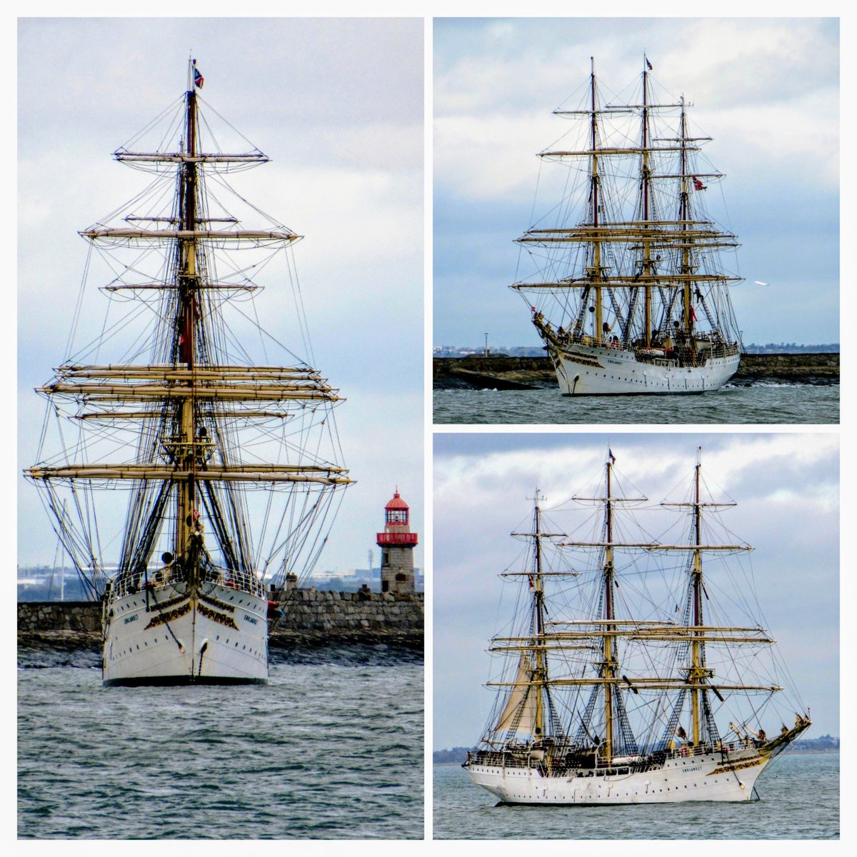 12.4.2024 - TS Sørlandet at anchor Scotsmans Bay, Dún Laoghaire. In 1956 Sørlandet was part of the very first Tall Ships Races.

@DLRTourism
@DunLaoghaireTn
@PhotosOfDublin
@VisitDublin
#ScotsmansBay
#DúnLaoghaire
#Sørlandet