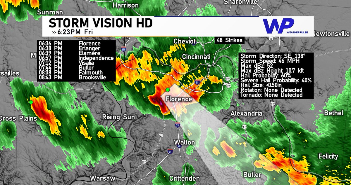 Hail-producing storm moving over Florence, KY now. This storm is close to severe. #kywx #cincywx