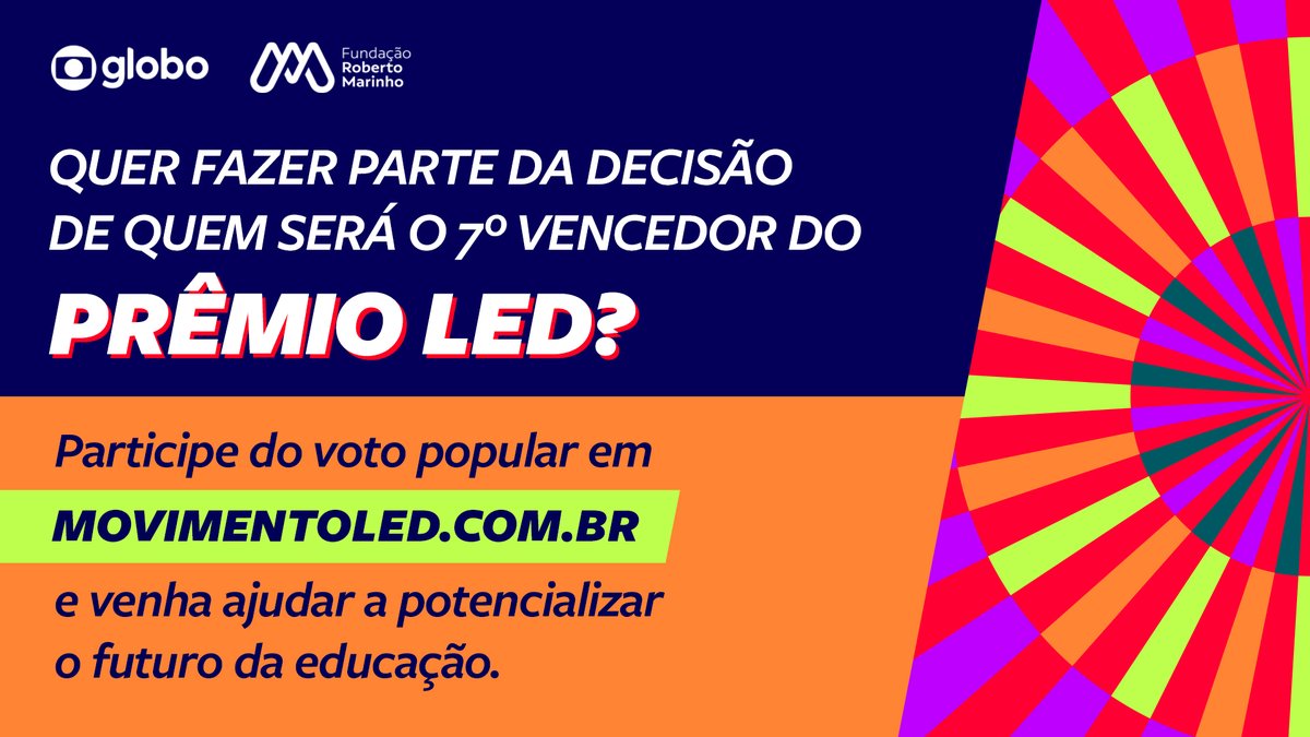 Você sabia que pode apoiar a educação com um voto? Três projetos inspiradores seguem na disputa do #PrêmioLED. A votação popular da premiação vai até segunda, 15/04, e a iniciativa vencedora ganhará um prêmio de R$100 mil. Vem potencializar o futuro da educação com o…