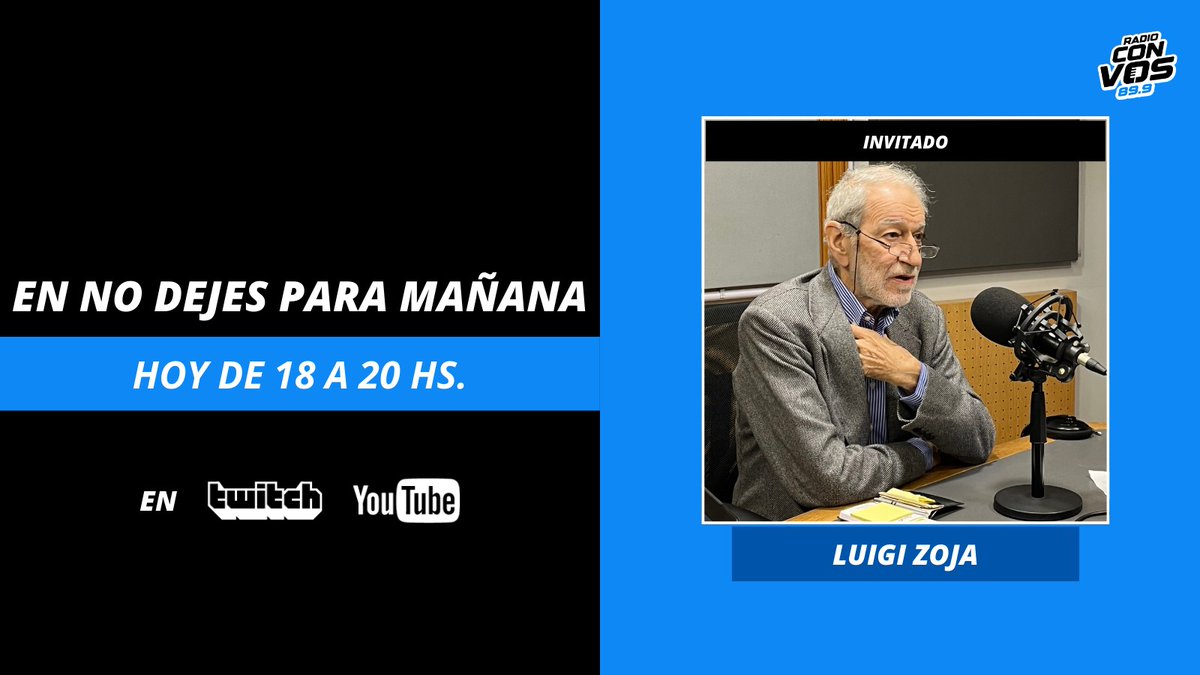 🔴 EN PISO | Conversamos con el escritor italiano Luigi Zoja. con @rominamanguel @guidocarelli @carmelabarbaro y @diegogeddes 📻 FM 89.9 💻 radioconvos.com.ar ▶ YouTube: youtube.com/watch?v=6pth83…