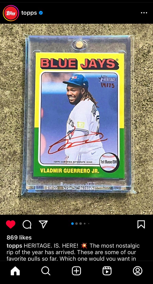 Topps featured my Vlad Jr auto on IG!