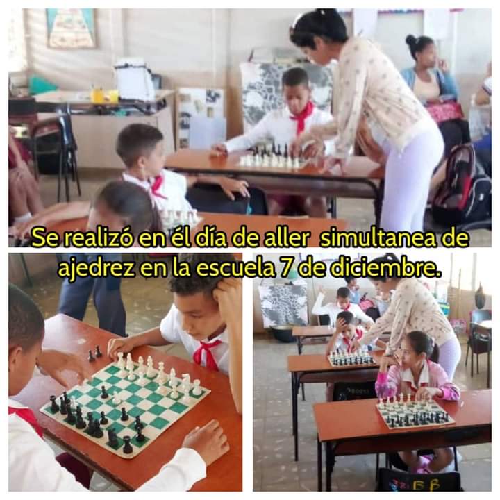 Se realiza simultánea de ajedrez en la escuela primaria '7 de diciembre' por parte de la profesora de deporte #BaraguaPorMas #LatirXUn26DeVictorias