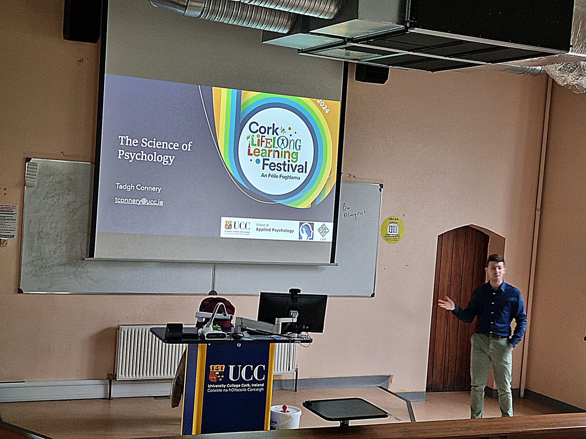 Tadgh Connery (@tadghc01) on Twitter photo It was all things Psychology today at <a href="/UCC/">UCC Ireland</a> for #corklearningfest24. We covered cognitive glitches, Alzheimer's & multisensory perception, with some great input from enthusiastic lifelong learners!
<a href="/learning_fest/">Cork Lifelong Learning Festival</a> <a href="/corklearning/">Cork Learning City</a> <a href="/ACEUCC/">ACE UCC</a>
#corkloveslearning
#corkcelebrateslearning It was all things Psychology today at <a href="/UCC/">UCC Ireland</a> for #corklearningfest24. We covered cognitive glitches, Alzheimer's & multisensory perception, with some great input from enthusiastic lifelong learners!
<a href="/learning_fest/">Cork Lifelong Learning Festival</a> <a href="/corklearning/">Cork Learning City</a> <a href="/ACEUCC/">ACE UCC</a>
#corkloveslearning
#corkcelebrateslearning