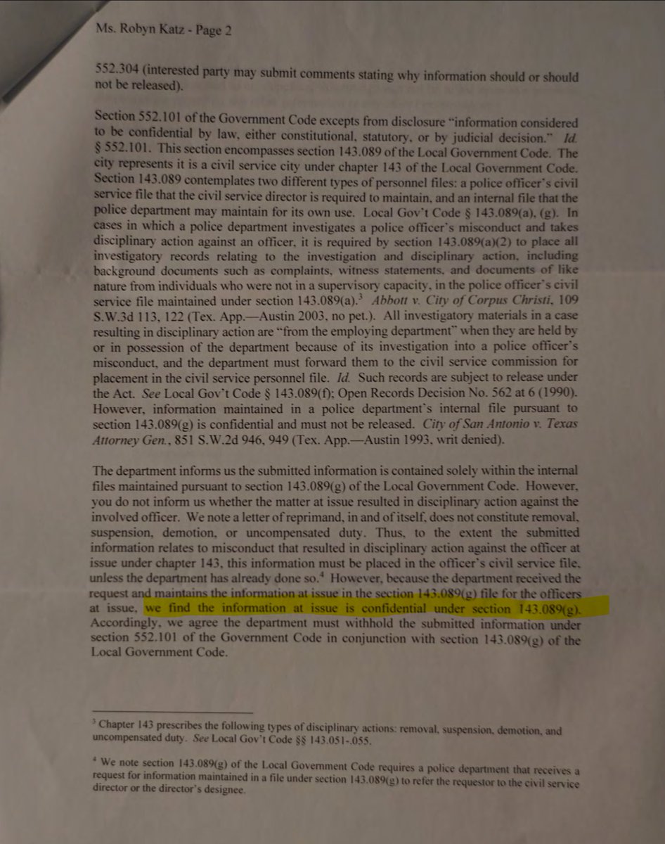 @CLEAT @johnnyk20001 @DouglasOConnell @JSM_ATX @Cleo_Petricek @ToddJeffries @LoewyLawFirm For context, this is that OAG ruling on the files that were passed to a reporter.
@MBullockATX @MattMackowiak @Farris_Actual @KenPaxtonTX @ATXPOA @Jennifer_cleat @BriHollisNEWS @GregAbbott_TX