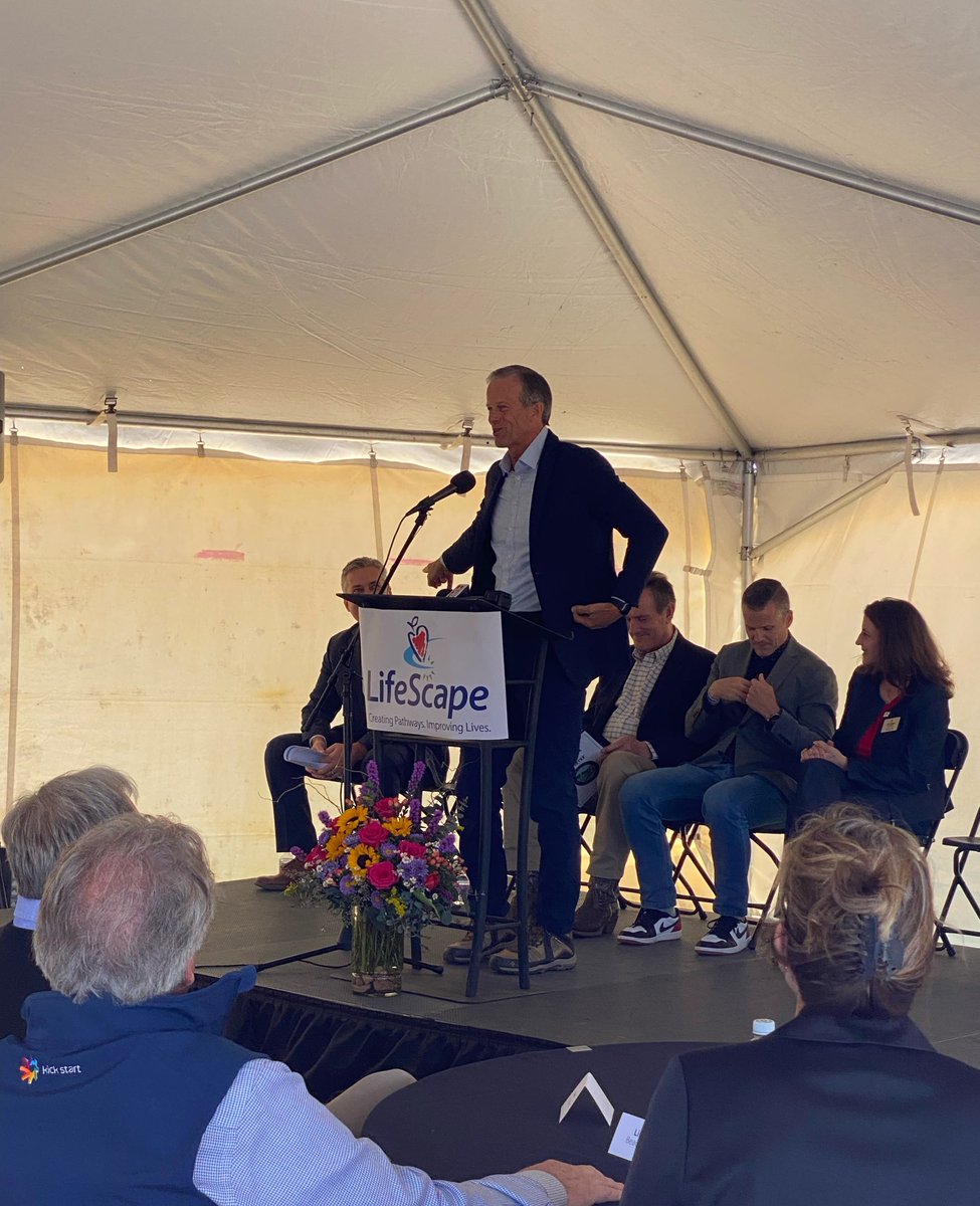 Joined community members in Sioux Falls to celebrate the groundbreaking of the new LifeScape Children’s Services Campus.