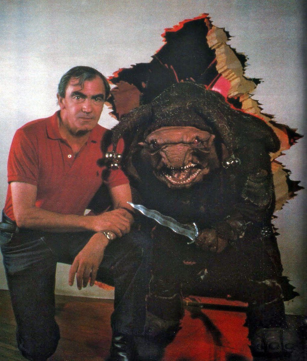 FX legend Carlo Rambaldi with his troll from Stephen King's CAT'S EYE