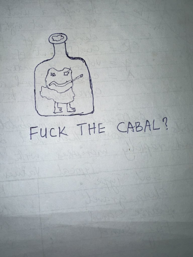 I guess my @AntiSocialFrogs bottle ain’t that bad to keep looking at. I’ve got nothing to say than Fuck those cabals fr.