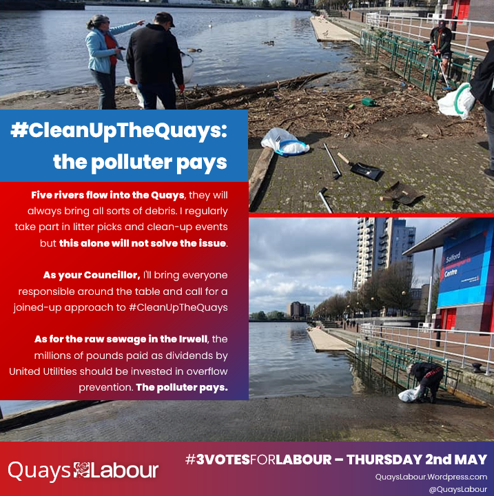 📣#CleanUpTheQuays: 𝗟𝗶𝘇 𝘀𝗮𝘆𝘀 '𝗣𝗼𝗹𝗹𝘂𝘁𝗲𝗿 𝗽𝗮𝘆𝘀' Clean-up events organised by residents groups are brilliant but this alone won't solve the issue. If elected, I'll bring everyone responsible around the table and call for a joined-up approach to #CleanUpTheQuays👇