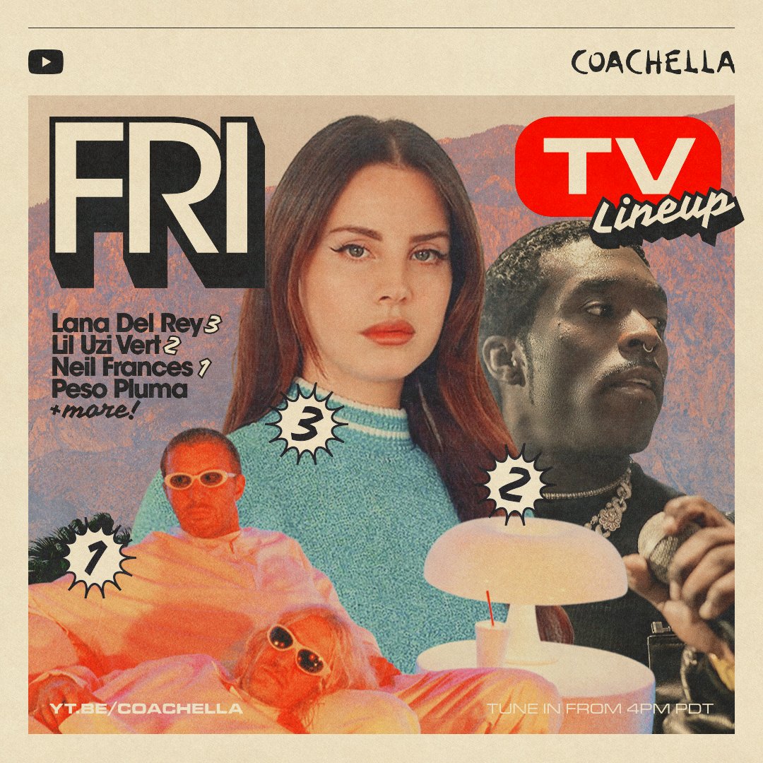 we love a livestream. don't you love a livestream? check out friday's guide to @coachella to keep up with your fav artists live from wherever you are at yt.be/coachella 😎📺