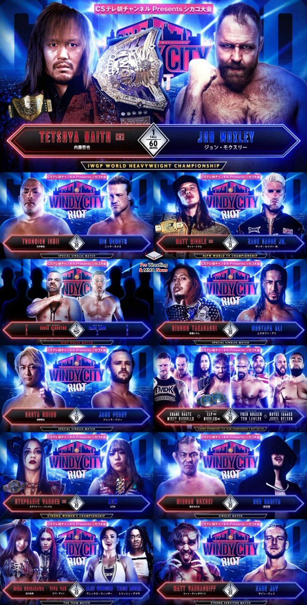 This card is fucking stacked . If you’re a fan of pro wrestling you better be watching tonight’s #Windycityriot @njpwworld #RealGlass