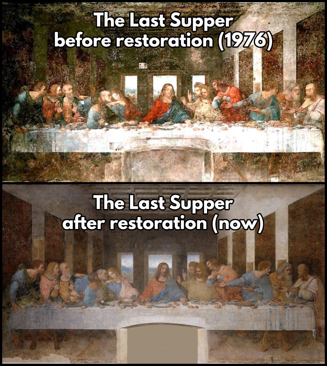 Do you approve of the recent restoration of Leonardo da Vinci's The Last Supper?