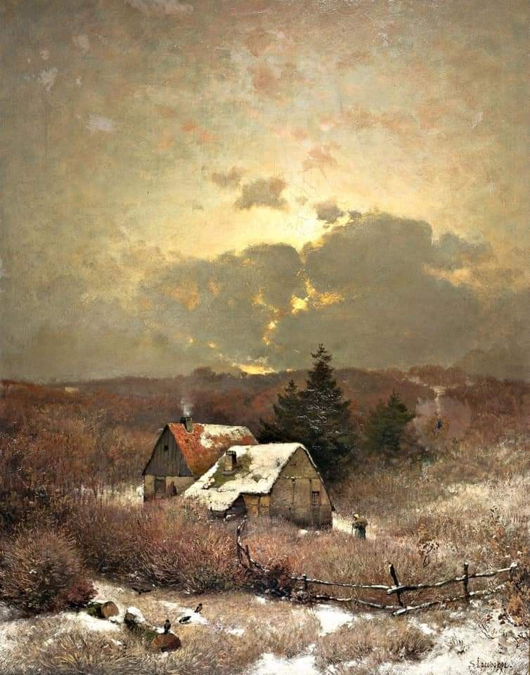 Sophus Jacobsen 
1833 - 1912
Farmstead In Winter Desolation