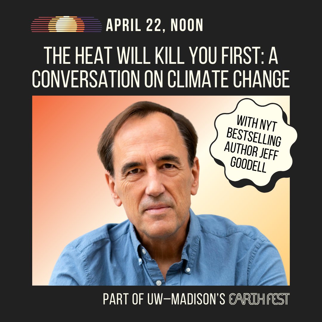 'The most enduring legacy of air-conditioning may be the divide it has created between the cool and the damned,' writes @jeffgoodell in The Heat Will Kill You First. But don't sweat; the book isn't a downer. Find out why at Earth Fest! earthfest.wisc.edu/goodell @SustainUW