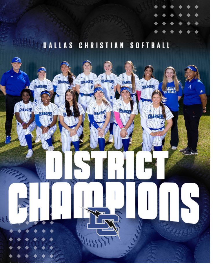 Our Lady Chargers are District Champions after beating McKinney Christian 15-0. Rodriguez and Hamil combined to throw a no hitter and Freeman led the offense with 3 RBI and a HR. #districtchamps