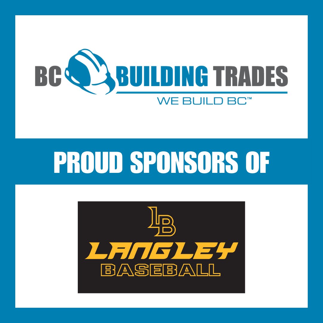 The BC Building Trades is proud to sponsor @BaseballLangley. Wishing players, coaches and parents an outstanding season!