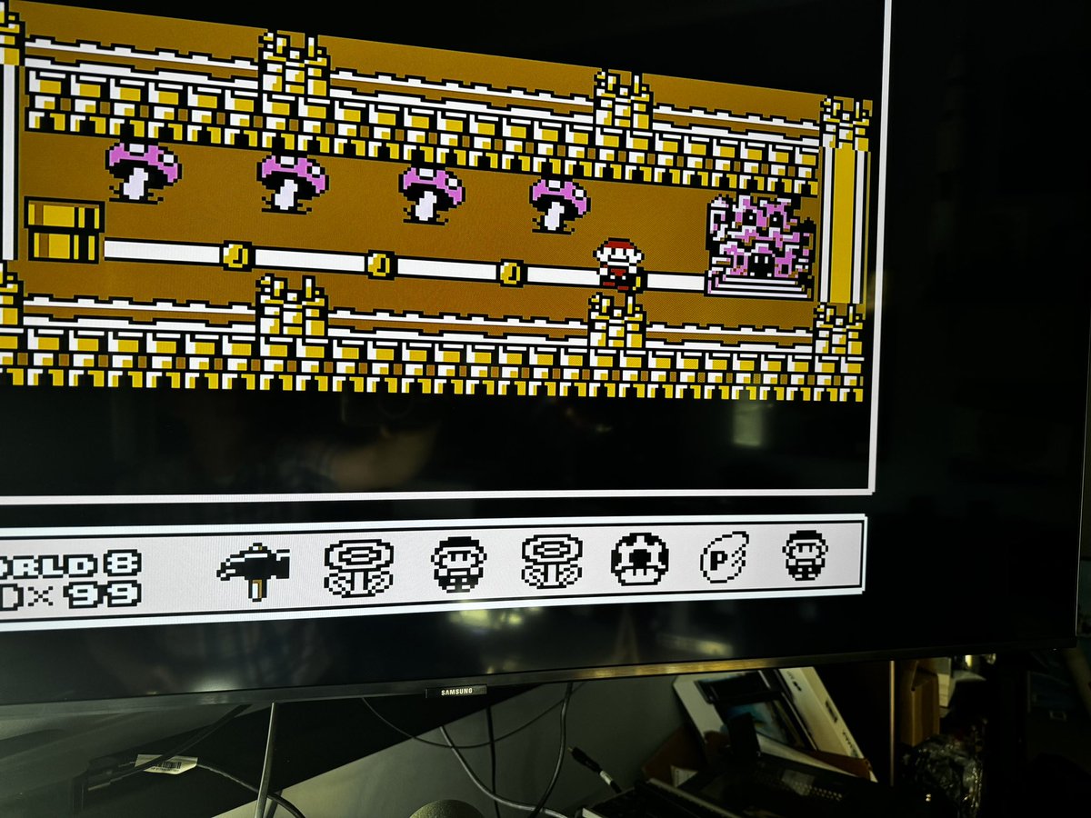 samuel_clements's tweet image. Arrived at Bowser pretty well stocked in this full play through of Super Mario Bros 3. #smb3