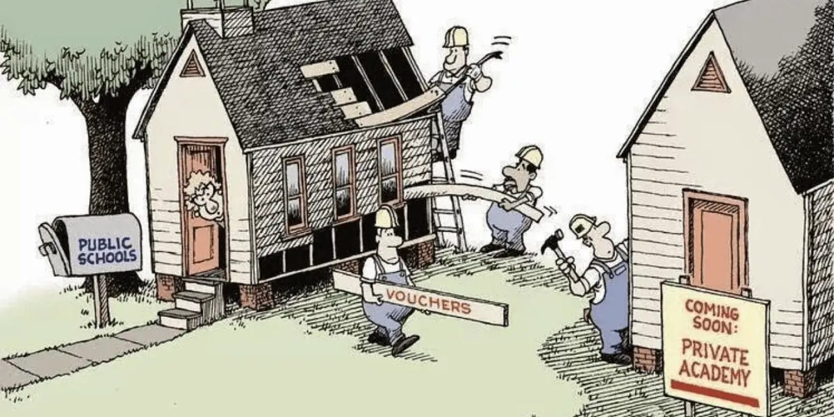 School #vouchers defund local public schools — siphoning desperately needed dollars to private schools with the ultimate goal of privatization 😡 #VoucherScam