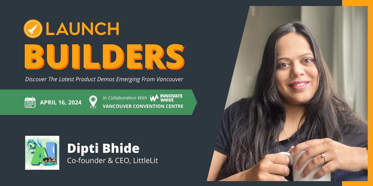 Join us for #LaunchBuilders at @IWConfExpo on April 16 as Dipti Bhide shares how #LittleLit is reshaping education for the next generation while prioritizing child safety and privacy & the future of AI-powered learning! Tickets: innovatewest.tech. Use code LA25 for 25% off!